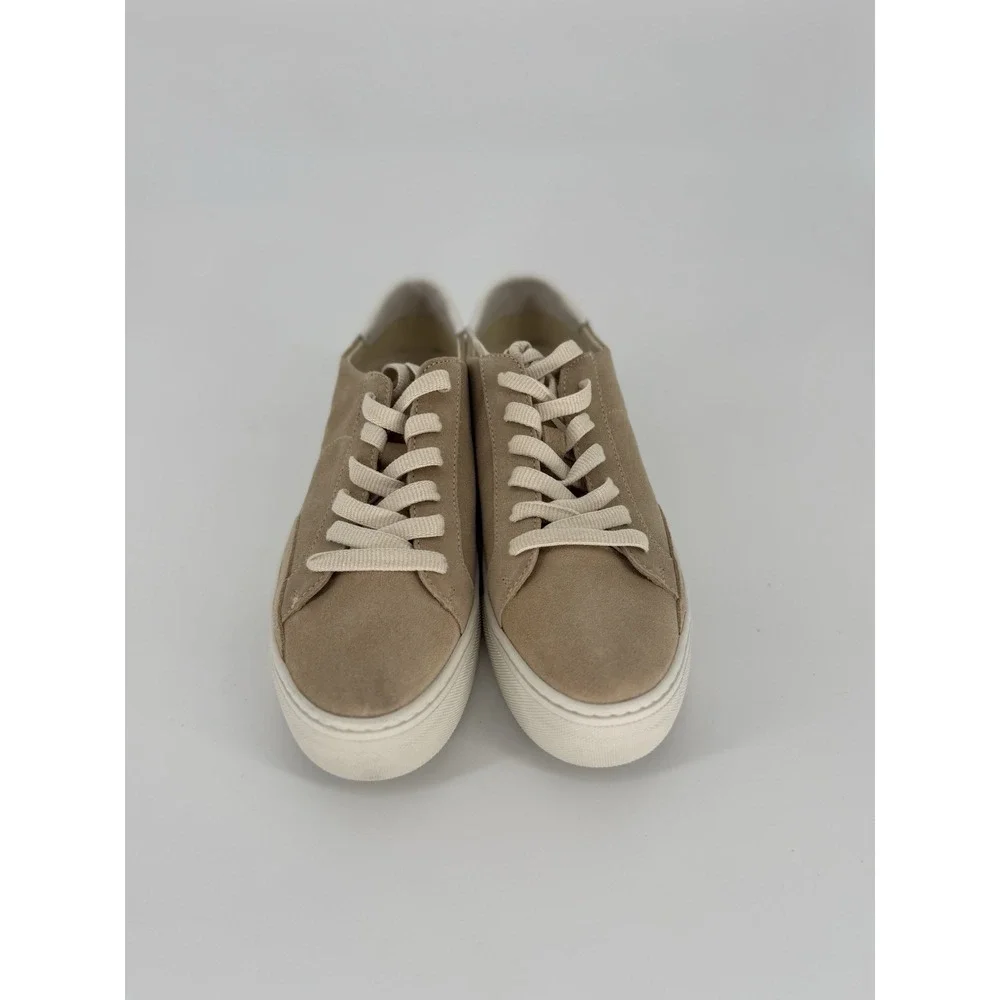 Soludos Sneakers‎ Women's Ibiza Leather Lace Up Beige Tan Suede Coastal Shoes 8